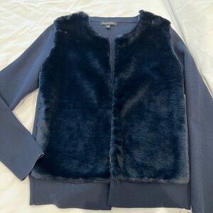 Banana Republic faux fur cardigan jacket small